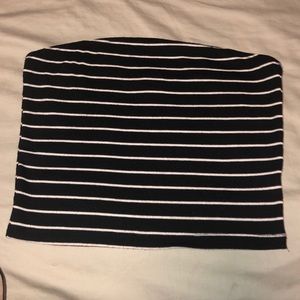 Striped tube top crop top